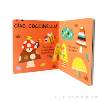 Livro de papelão personalizado de cor completo para crianças